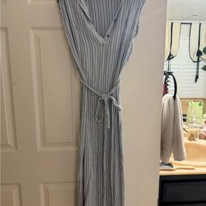 Billabong Light Blue and White Striped Maxi Dress